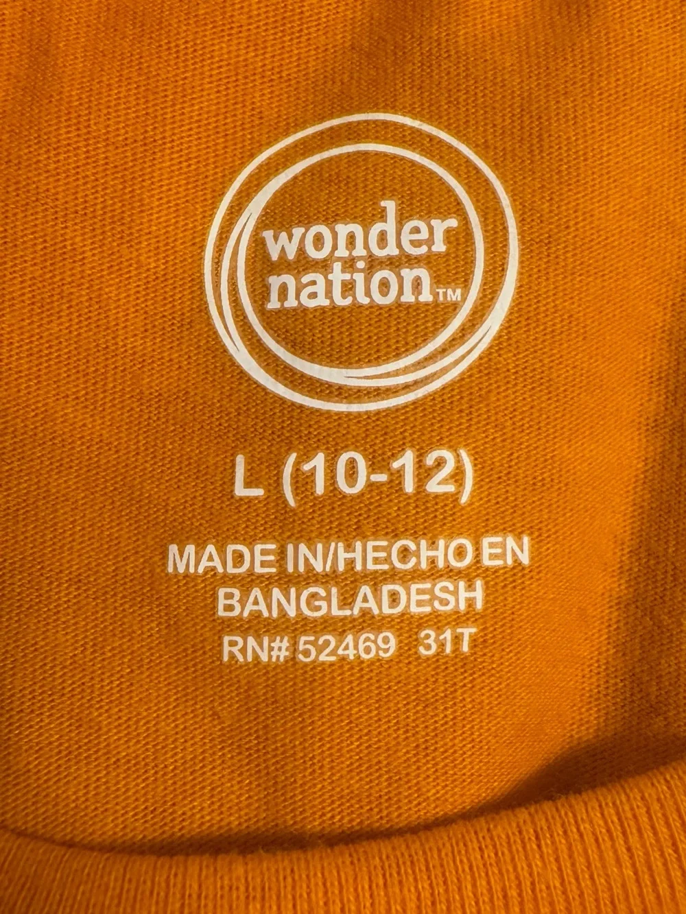 Wonder Nation Boys Halloween Orange Graphic Short Sleeve T-Shirt Size L (10-12)